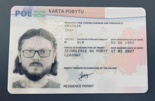 Poland Residence Card Fake Template