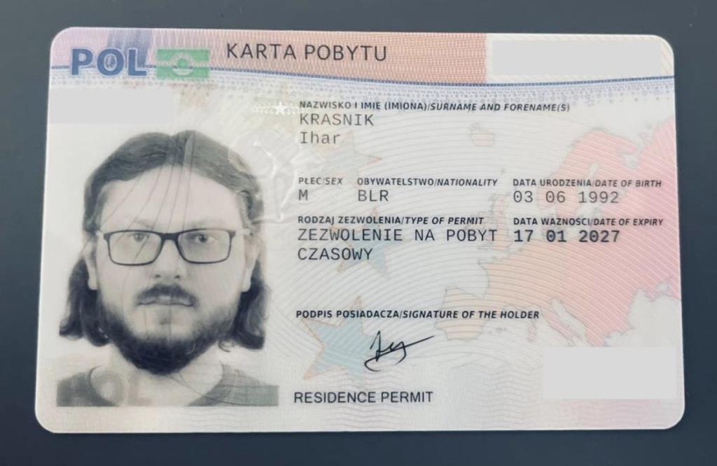 Poland Residence Card Fake Template